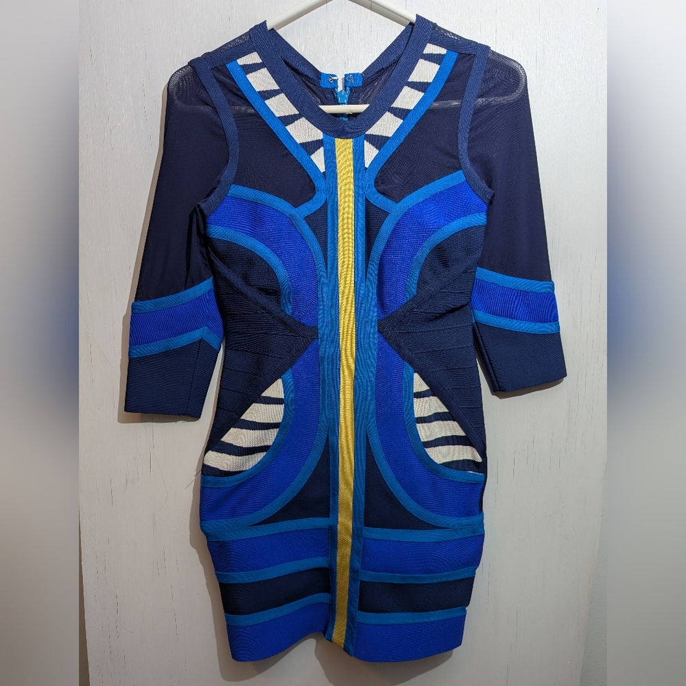 Y2K colour block bandage dress